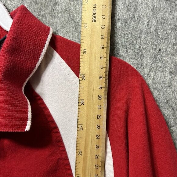 McKenzie Pointe Polo Shirt Mens Large Red‎ White Short Sleeve Raglan Color Block - Picture 6 of 7
